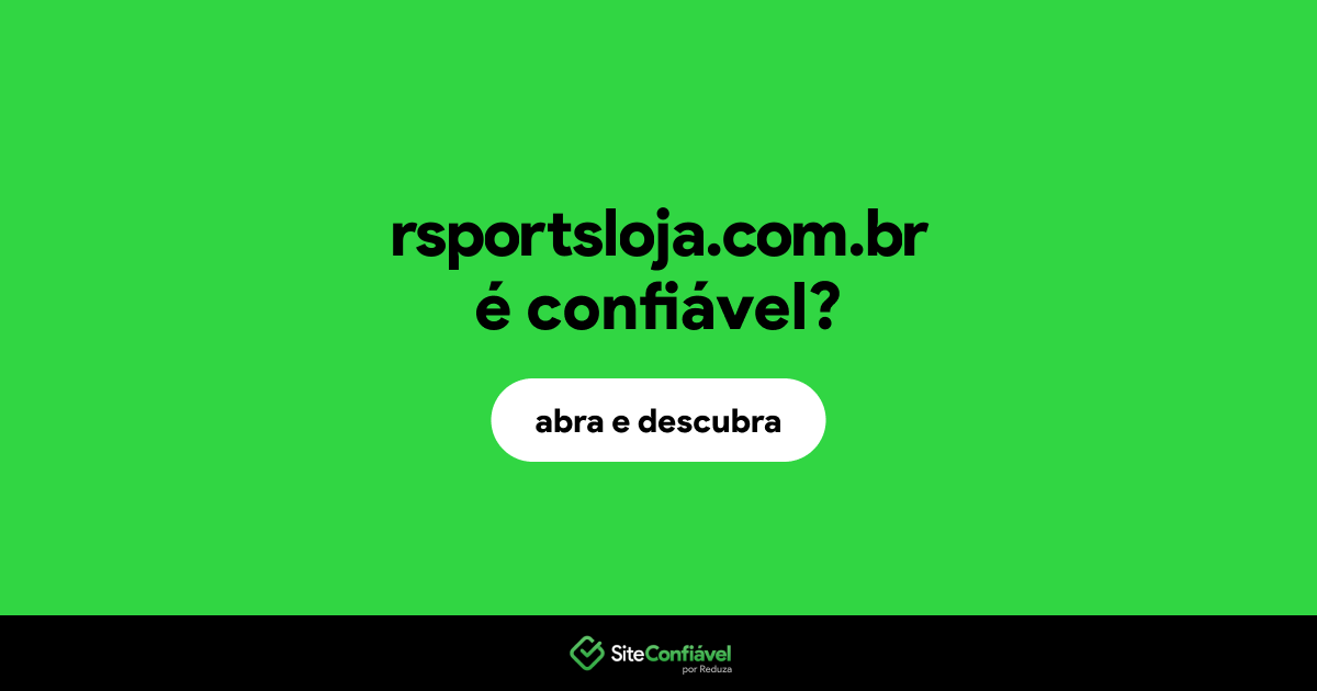 O site rsportsloja.com.br é confiável?