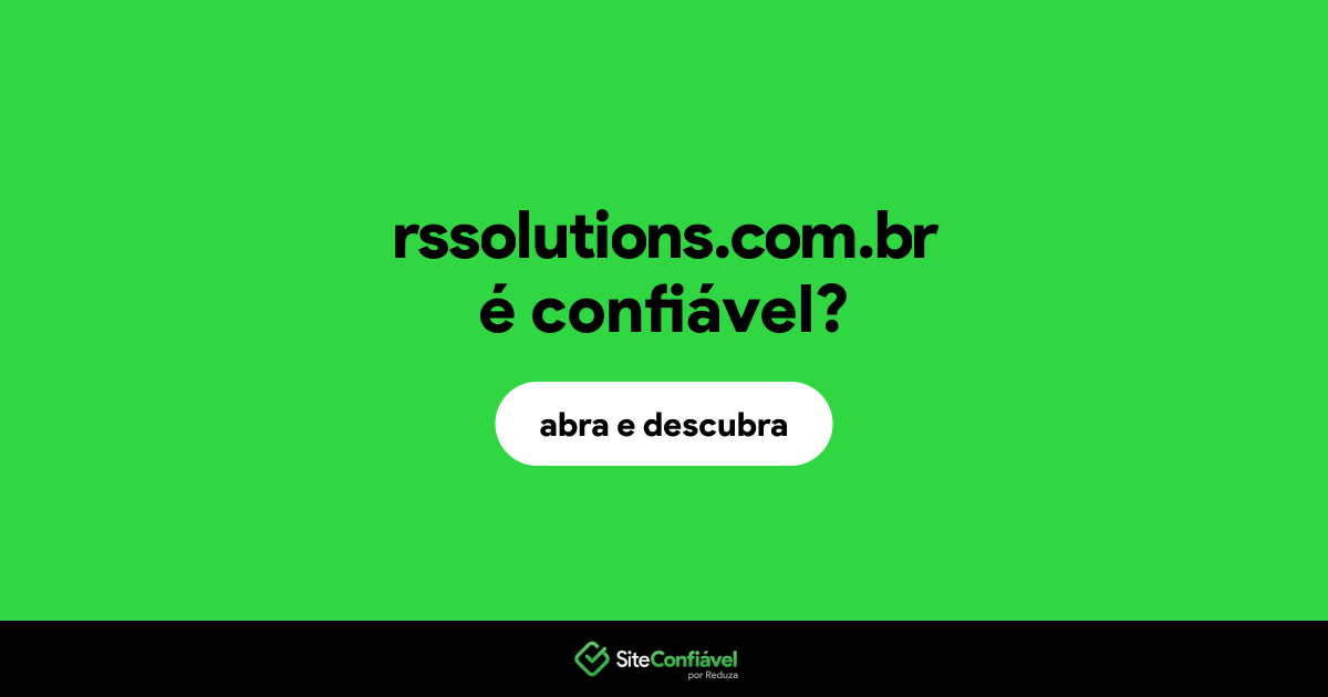 O site rssolutions.com.br é confiável?