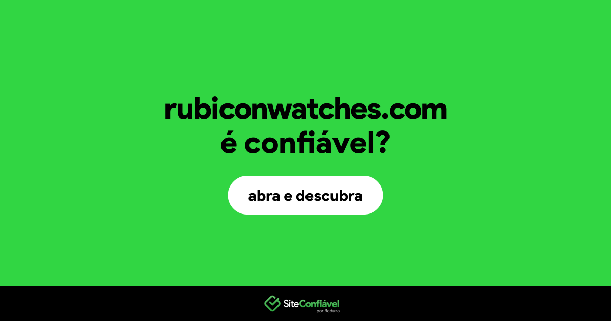 O site rubiconwatches.com é confiável?
