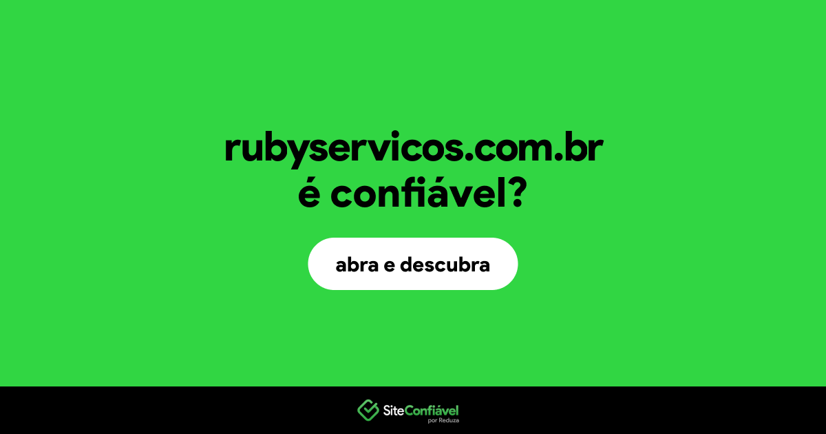 O site rubyservicos.com.br é confiável?