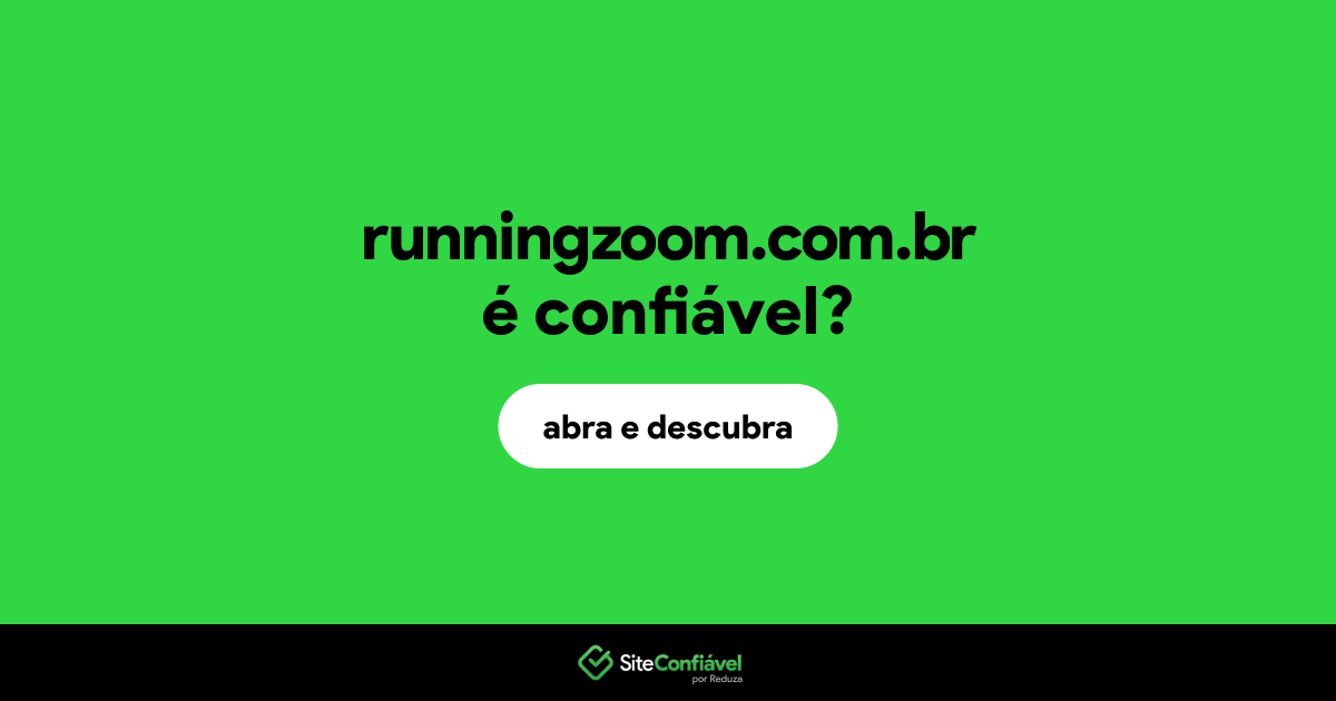 O site runningzoom.com.br é confiável?