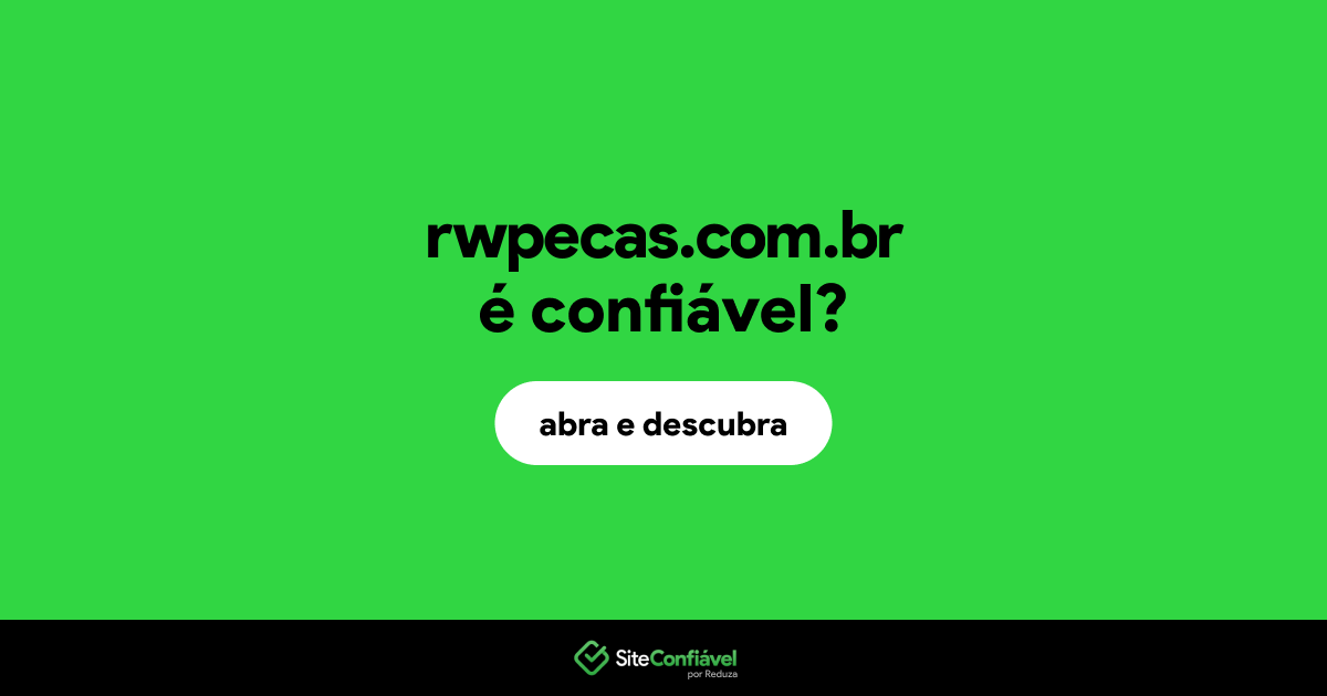 O site rwpecas.com.br é confiável?
