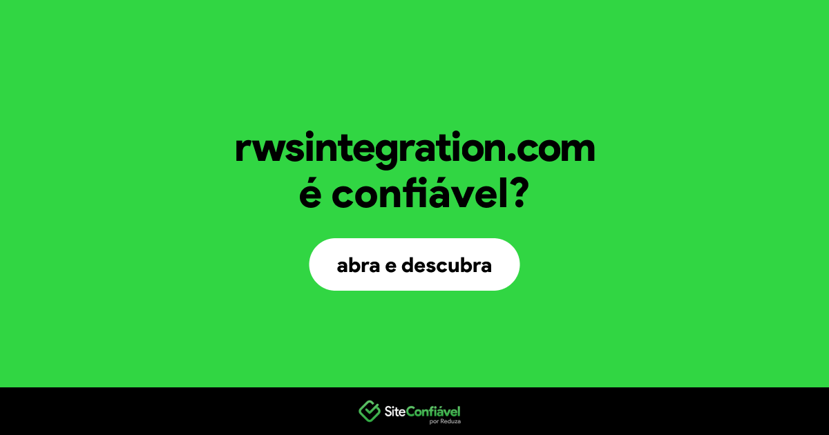 O site rwsintegration.com é confiável?