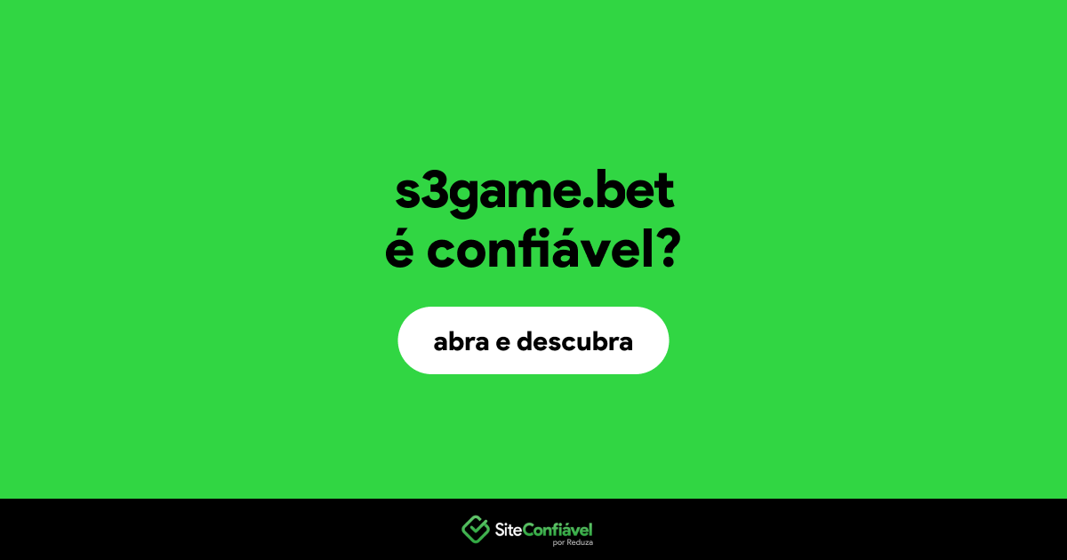 O site s3game.bet é confiável?