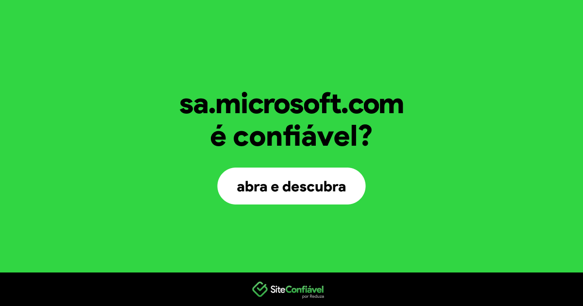 O site sa.microsoft.com é confiável?