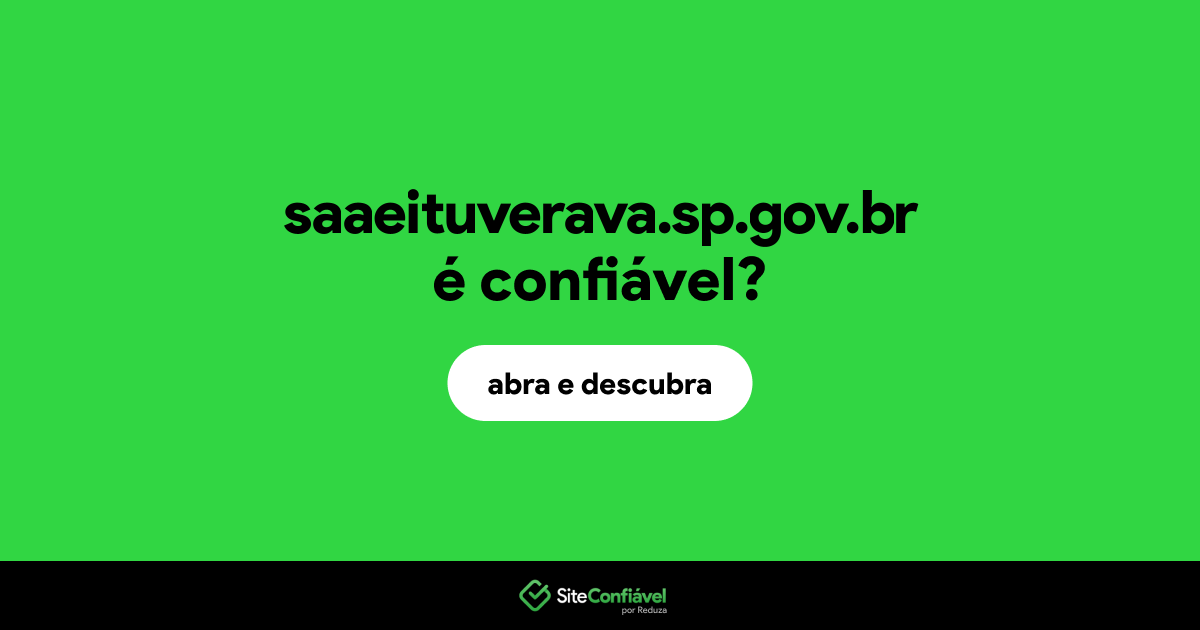 O site saaeituverava.sp.gov.br é confiável?