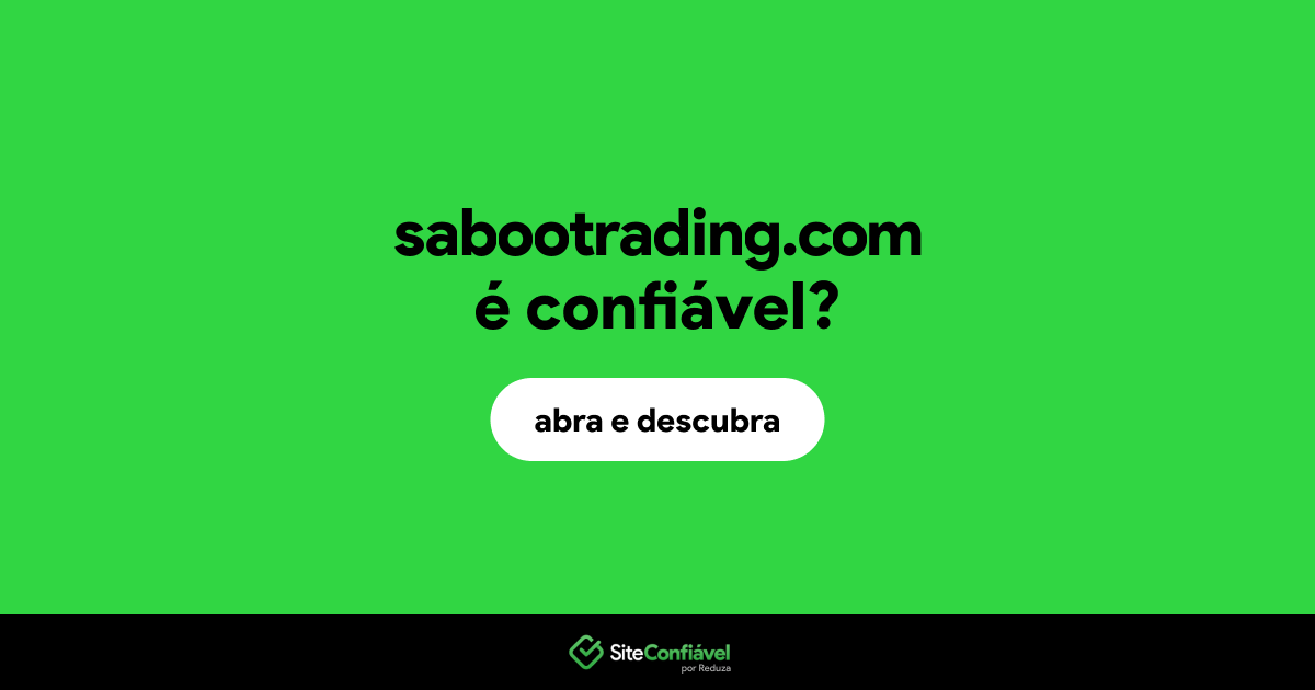 O site sabootrading.com é confiável?
