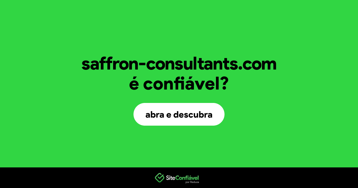 O site saffron-consultants.com é confiável?