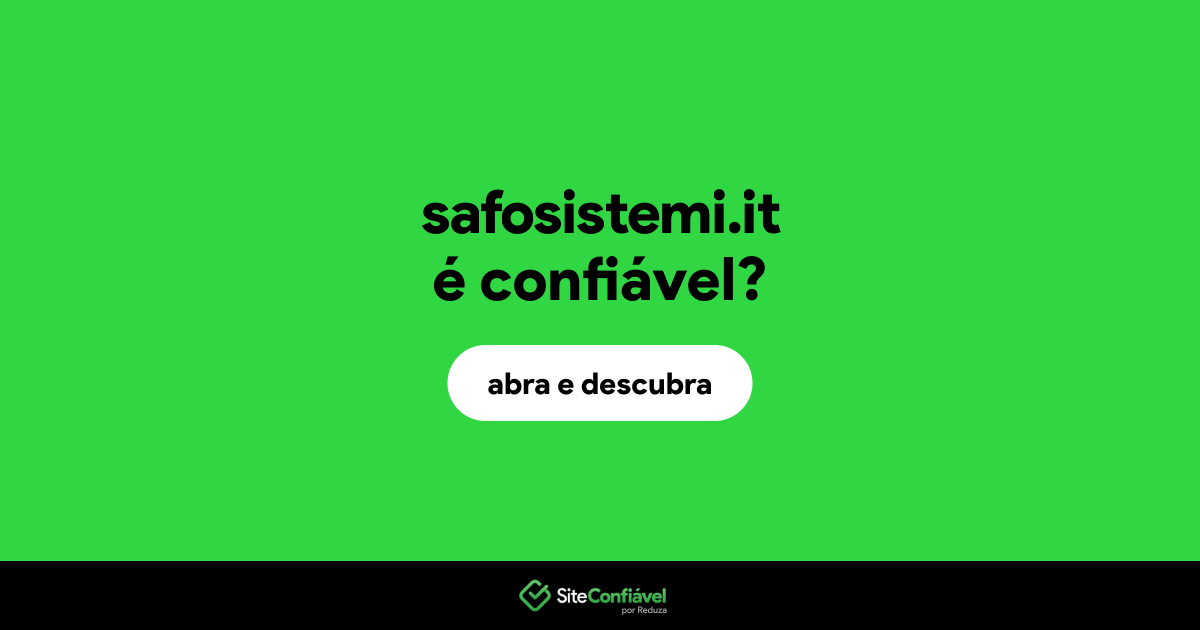 O site safosistemi.it é confiável?