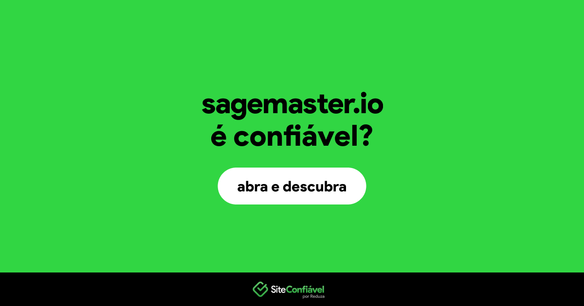 O site sagemaster.io é confiável?
