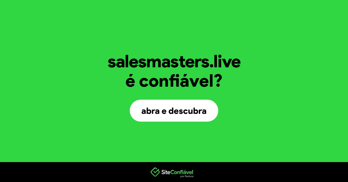 O site salesmasters.live é confiável?