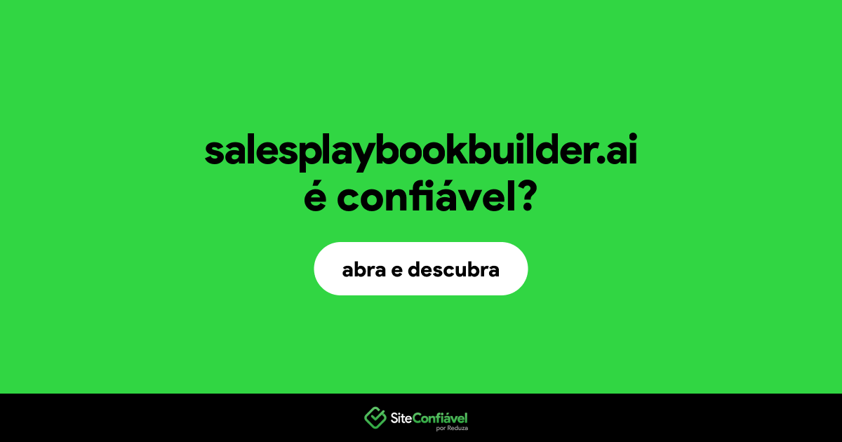 O site salesplaybookbuilder.ai é confiável?