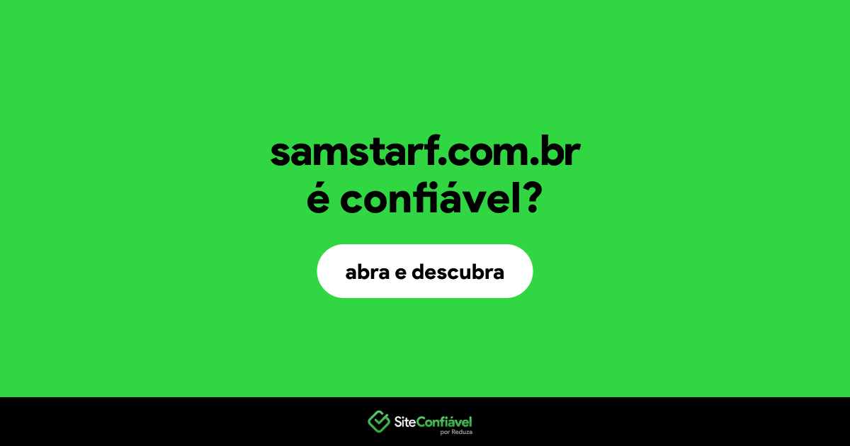 O site samstarf.com.br é confiável?