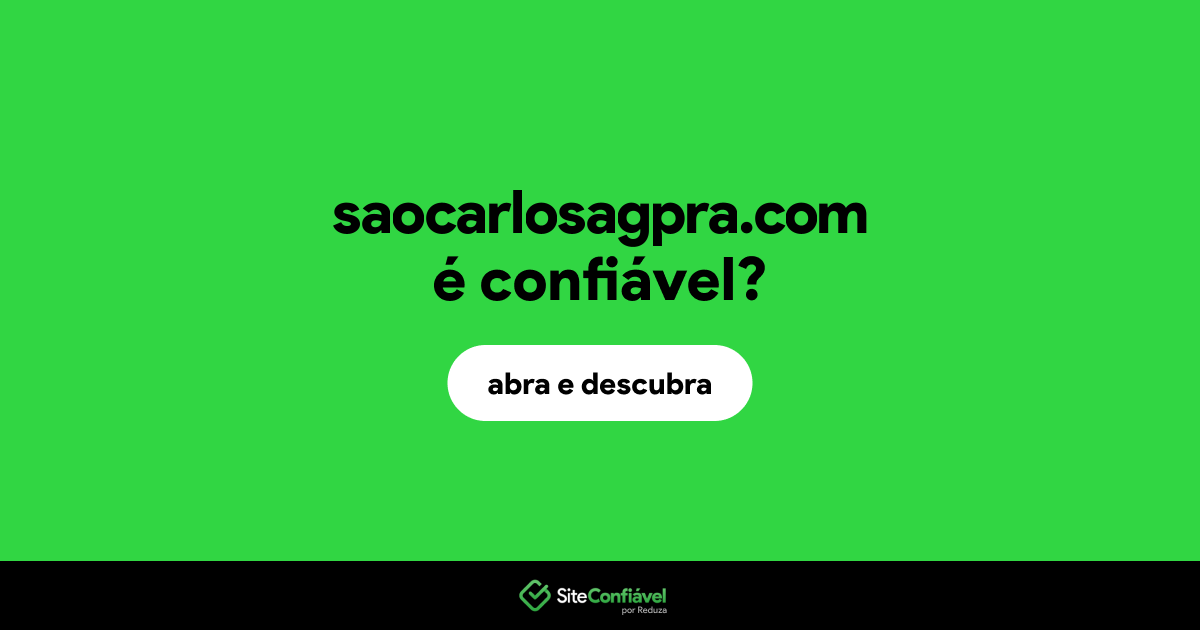 O site saocarlosagpra.com é confiável?