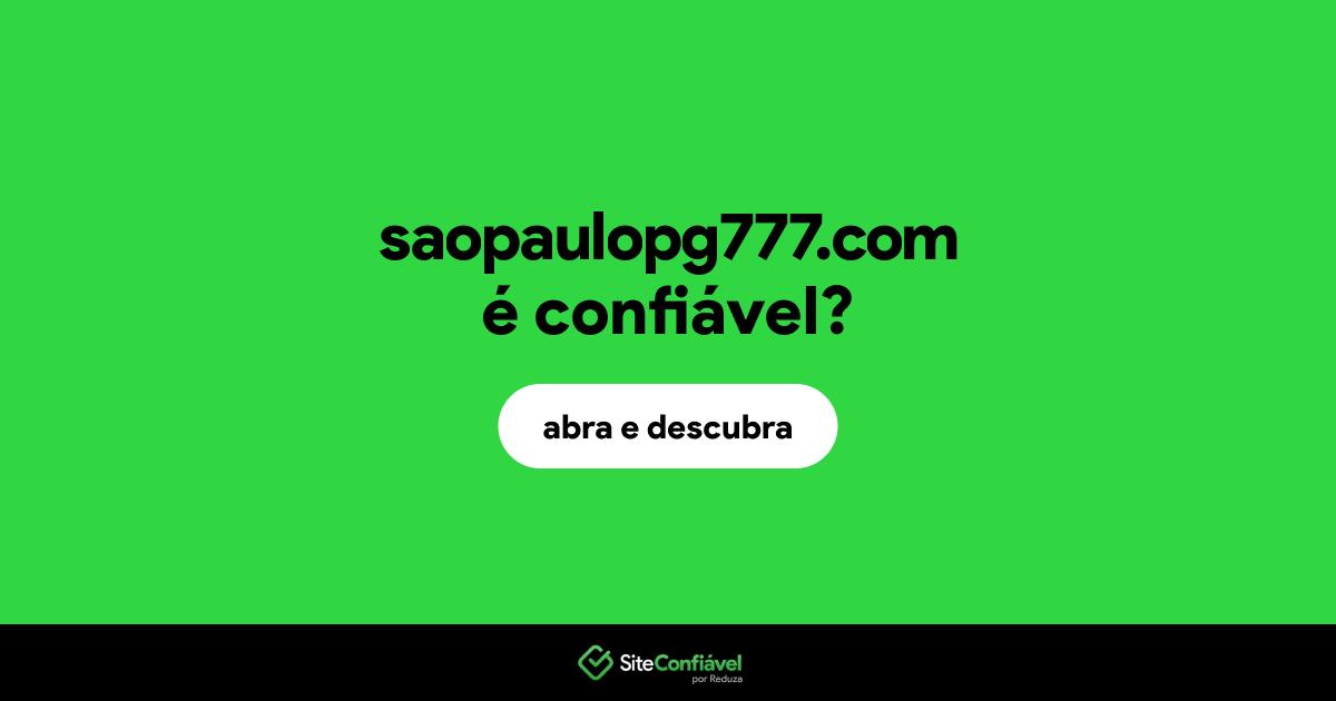 O site saopaulopg777.com é confiável?