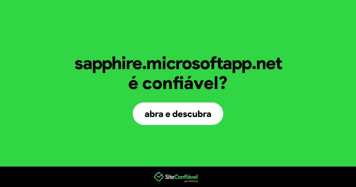 O site sapphire.microsoftapp.net é confiável?