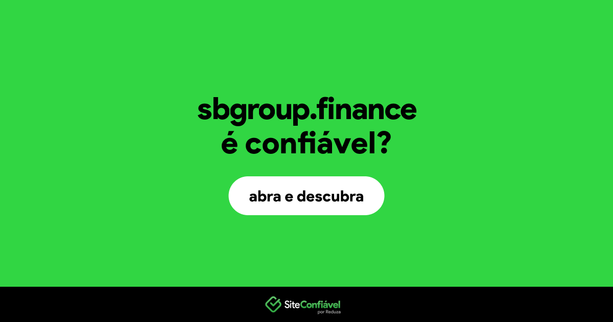 O site sbgroup.finance é confiável?