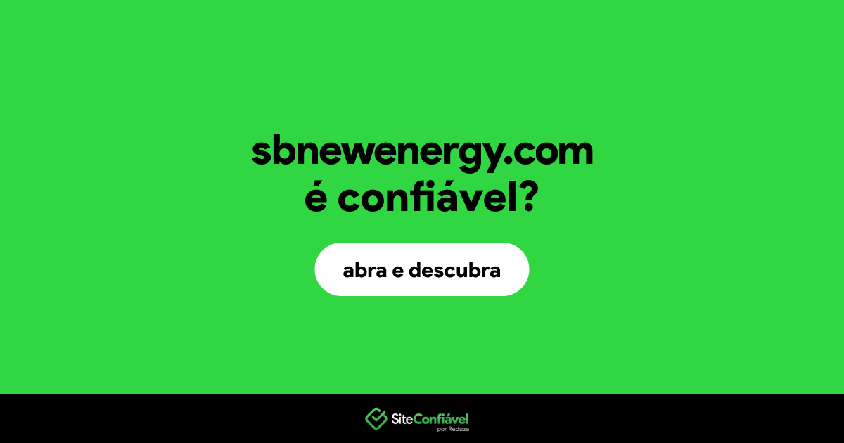 O site sbnewenergy.com é confiável?