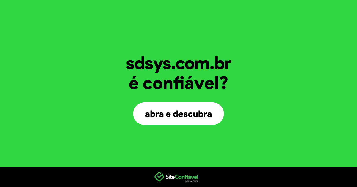O site sdsys.com.br é confiável?