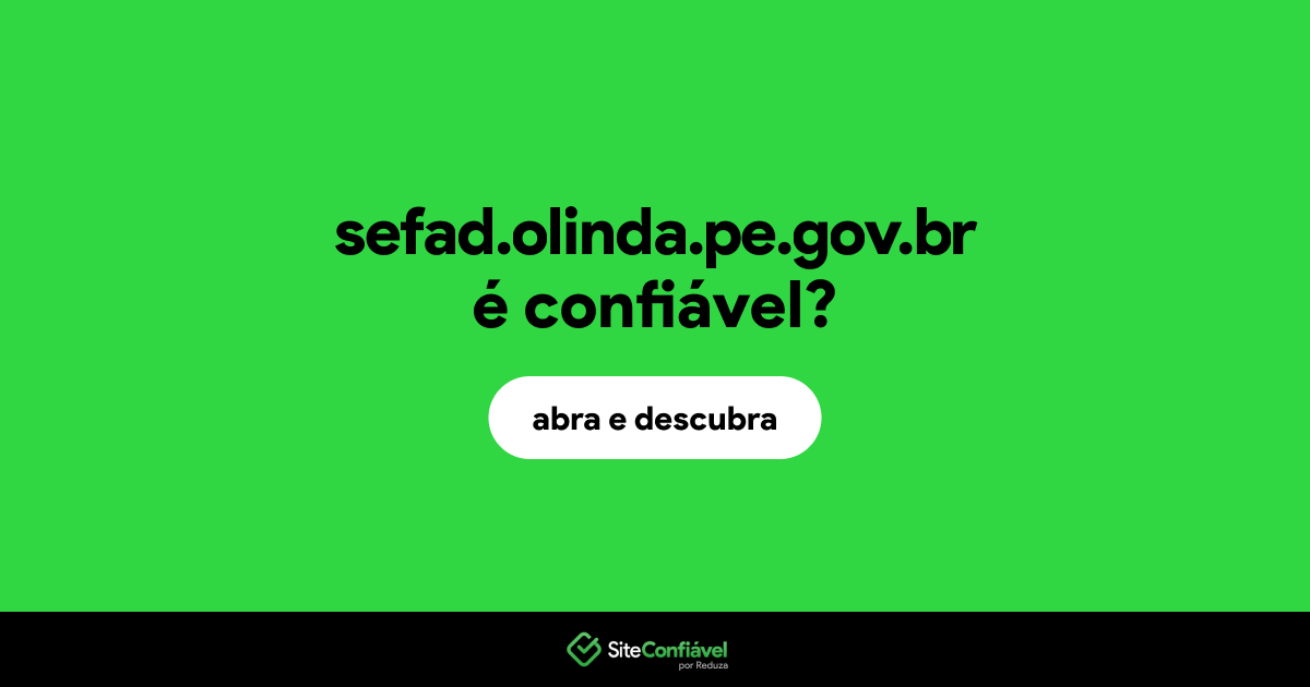 O site sefad.olinda.pe.gov.br é confiável?