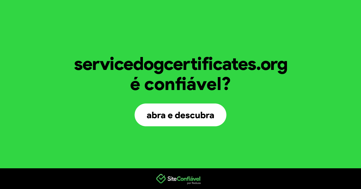 O site servicedogcertificates.org é confiável?