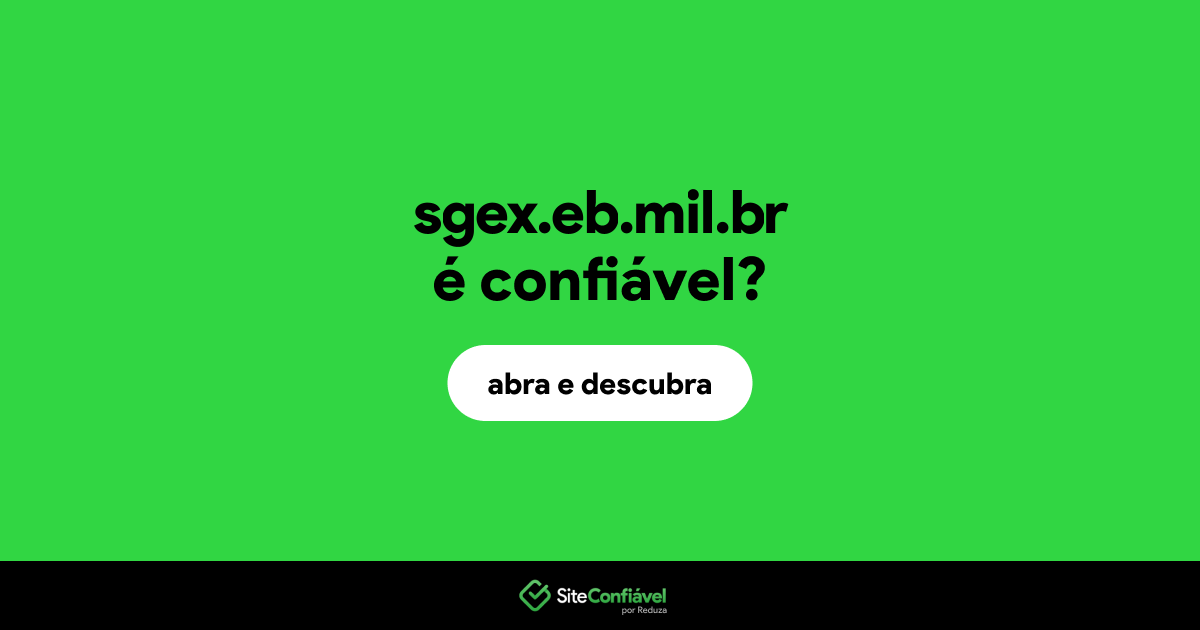 O site sgex.eb.mil.br é confiável?