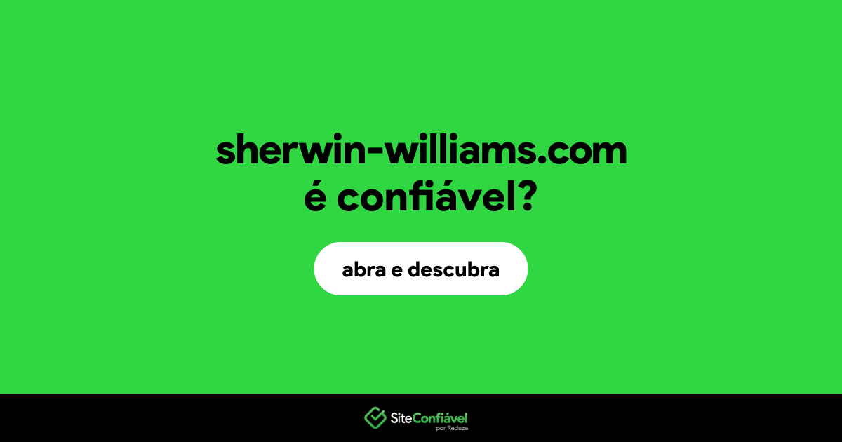 O site sherwin-williams.com é confiável?
