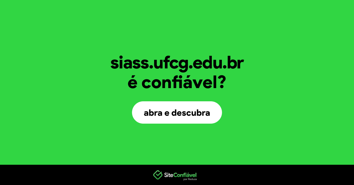 O site siass.ufcg.edu.br é confiável?