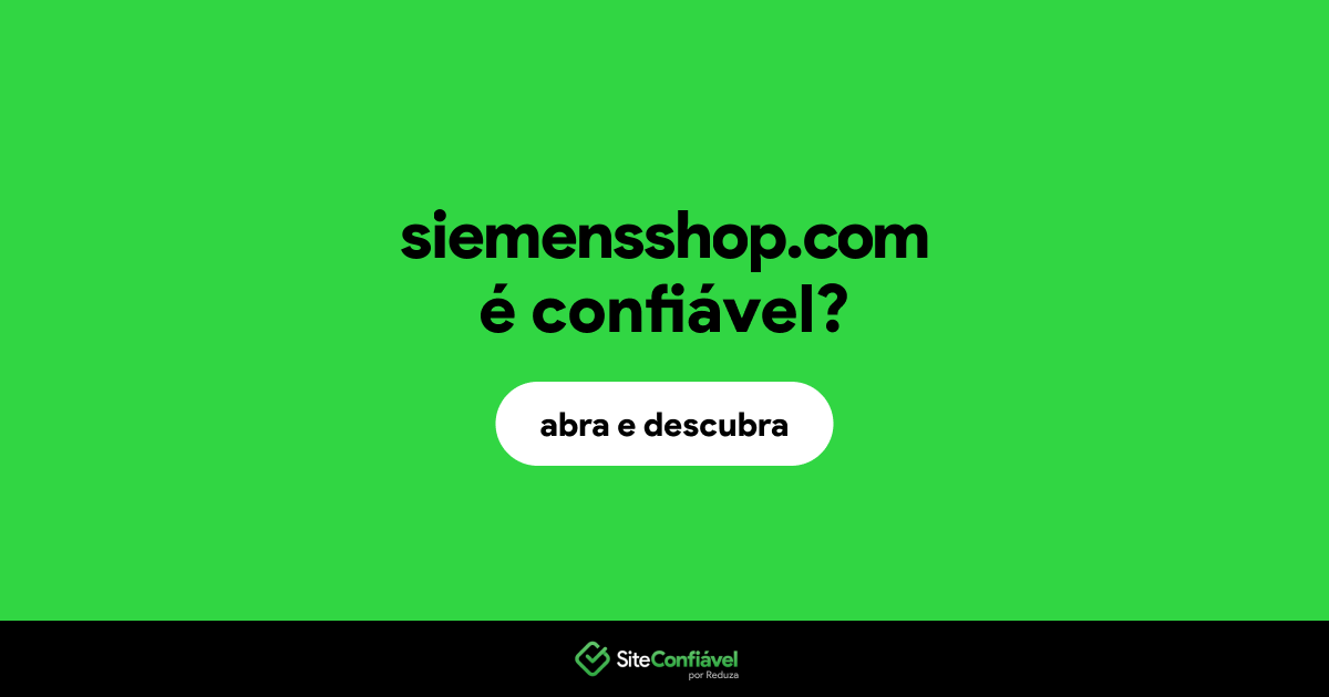 O site siemensshop.com é confiável?