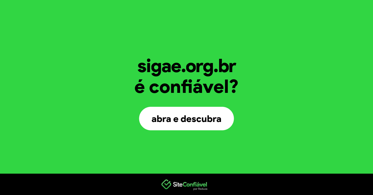 O site sigae.org.br é confiável?