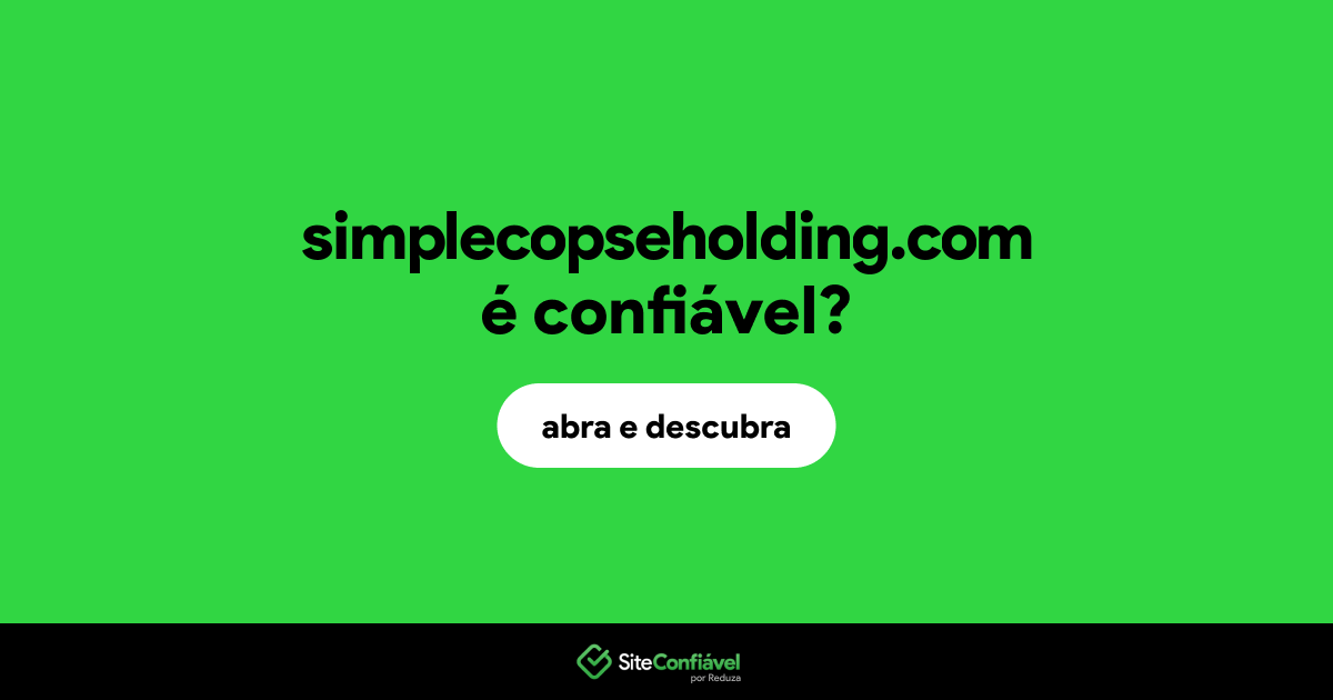 O site simplecopseholding.com é confiável?