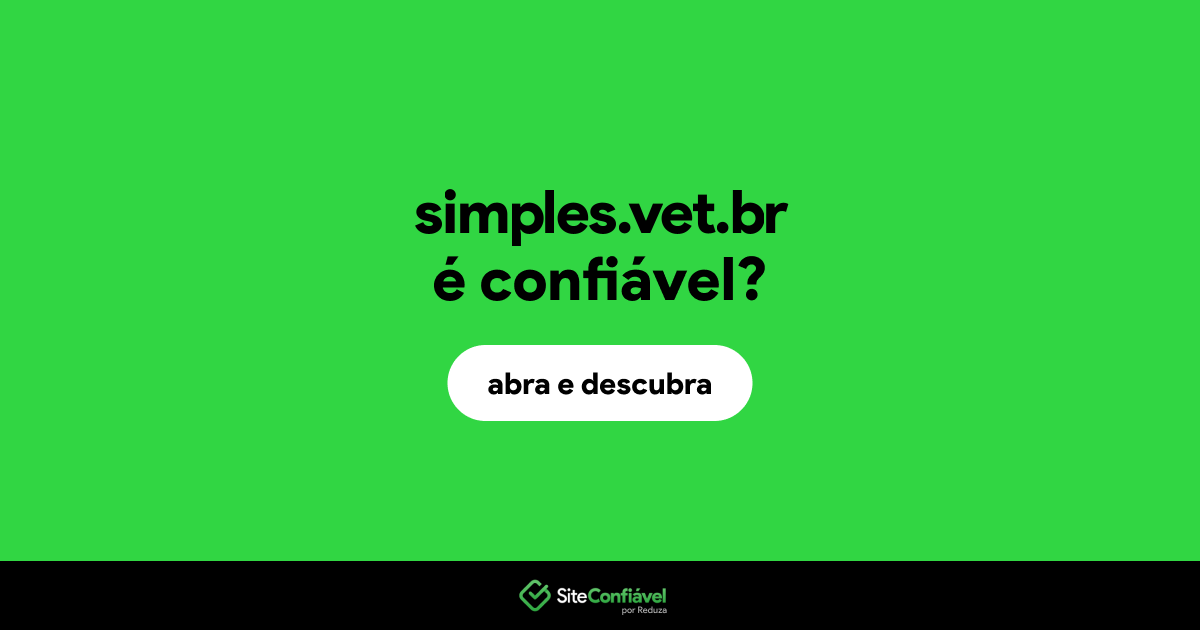 O site simples.vet.br é confiável?