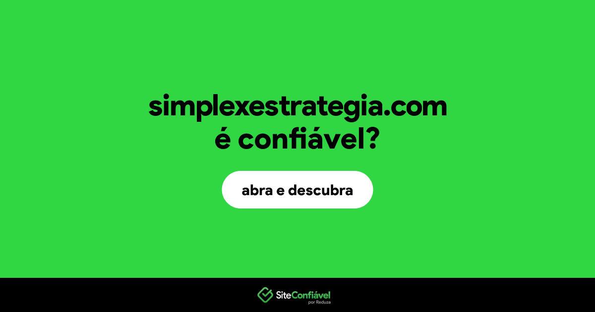 O site simplexestrategia.com é confiável?