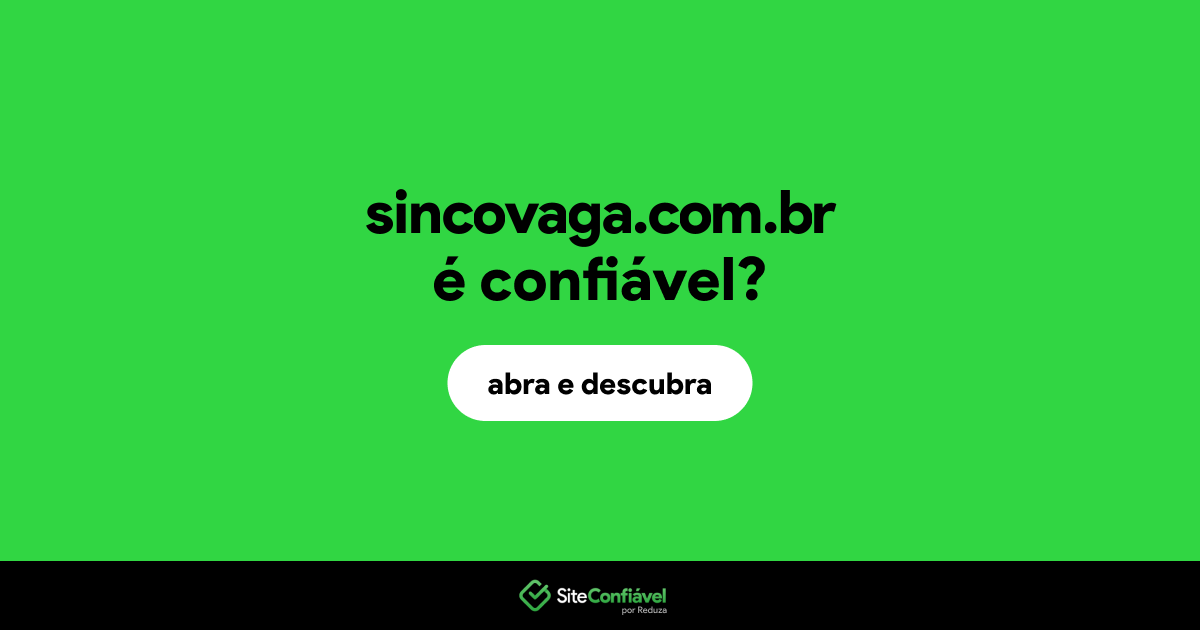 O site sincovaga.com.br é confiável?