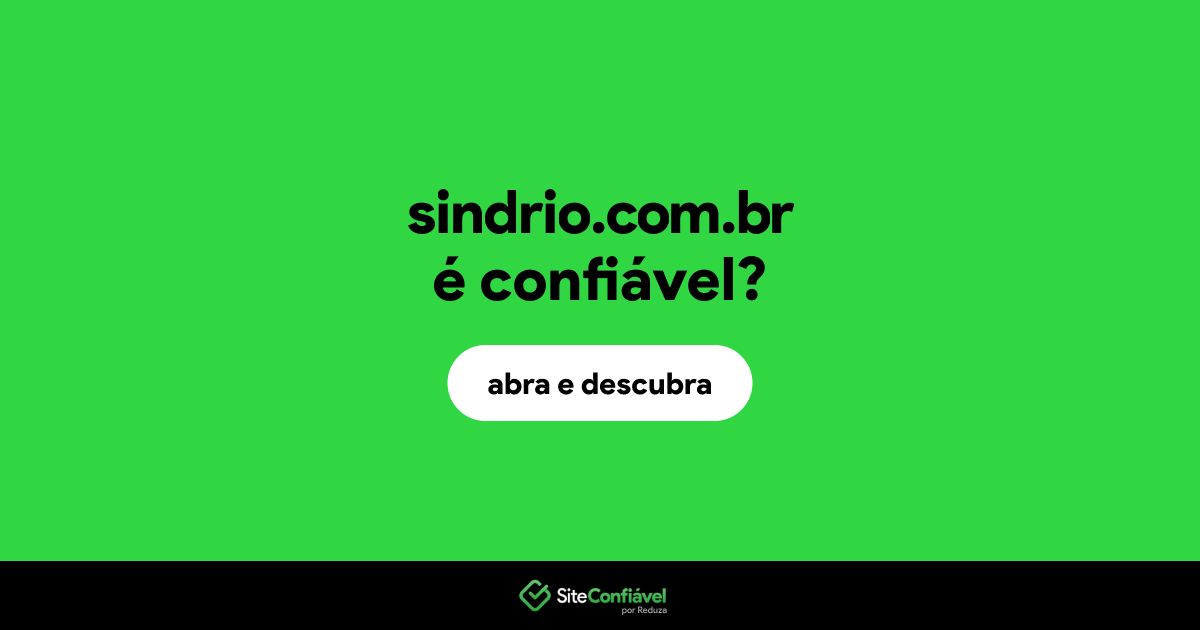 O site sindrio.com.br é confiável?