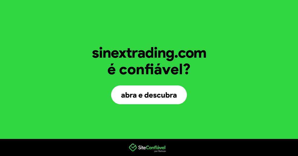 O site sinextrading.com é confiável?