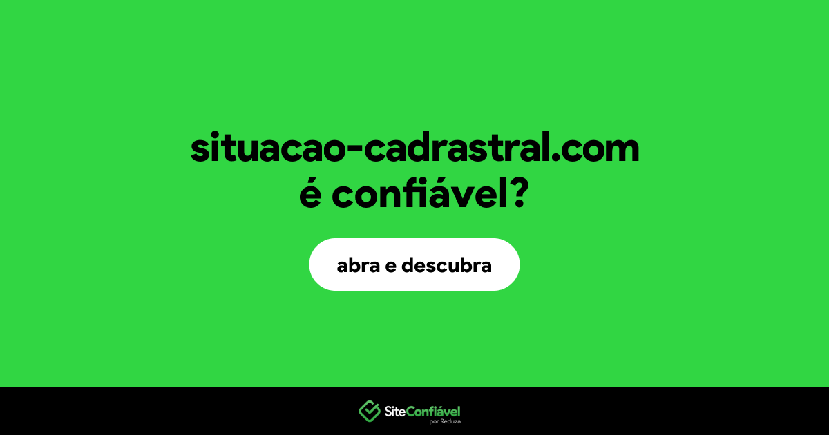 O site situacao-cadrastral.com é confiável?