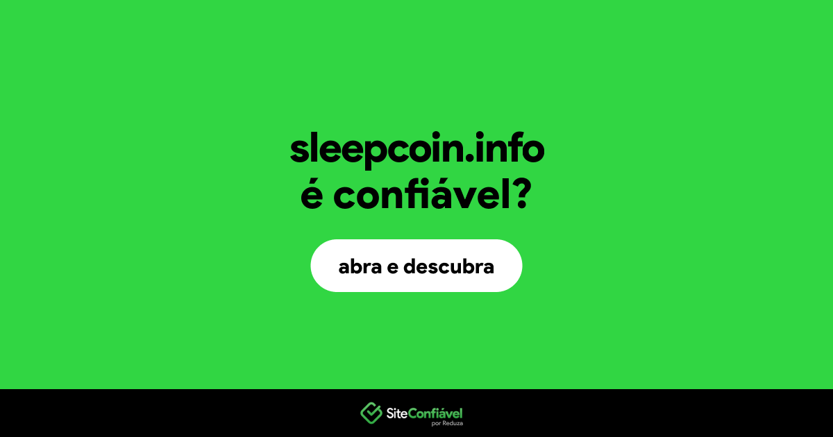 O site sleepcoin.info é confiável?