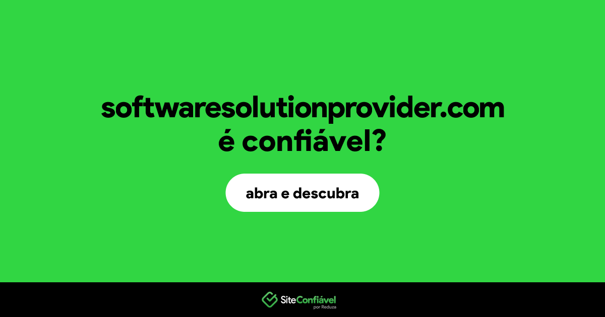 O site softwaresolutionprovider.com é confiável?