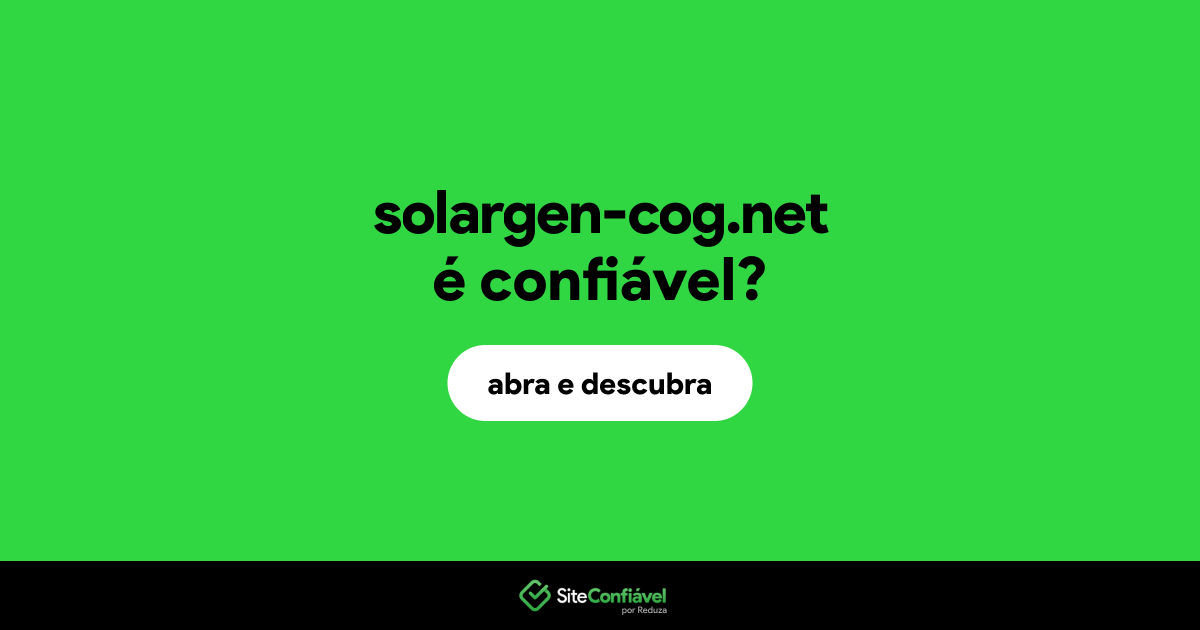 O site solargen-cog.net é confiável?