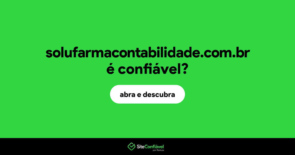 O site solufarmacontabilidade.com.br é confiável?