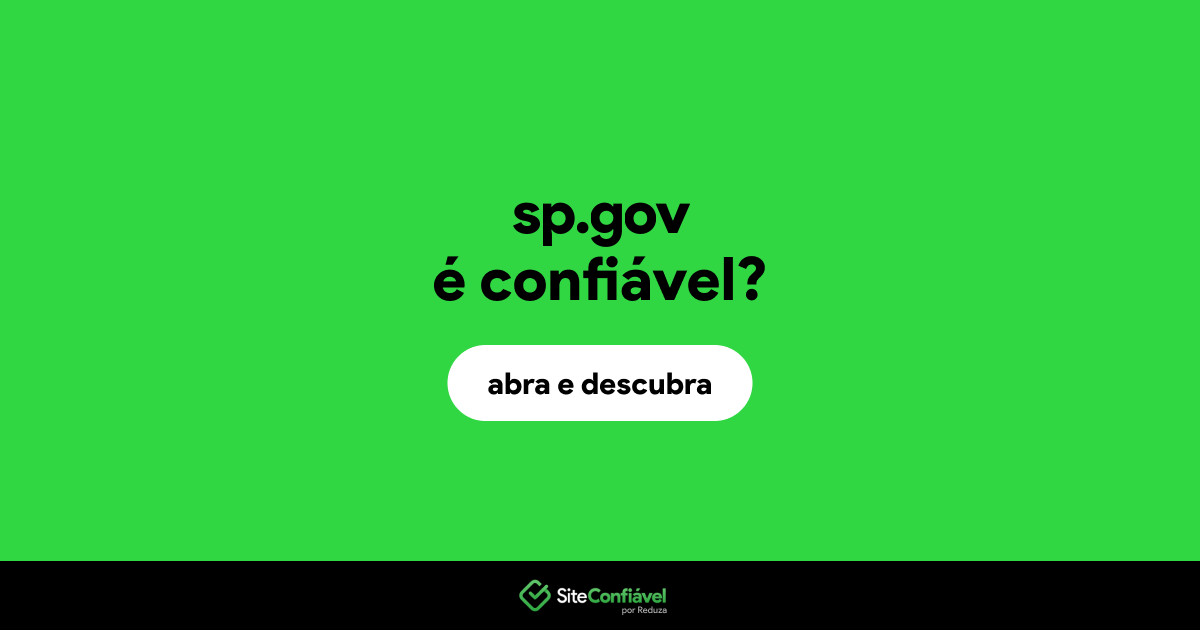 O site sp.gov é confiável?