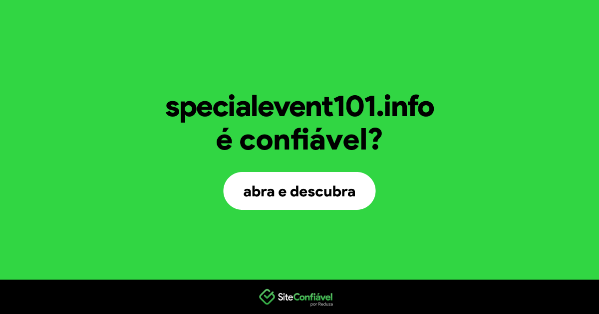 O site specialevent101.info é confiável?