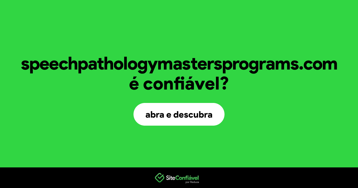 O site speechpathologymastersprograms.com é confiável?