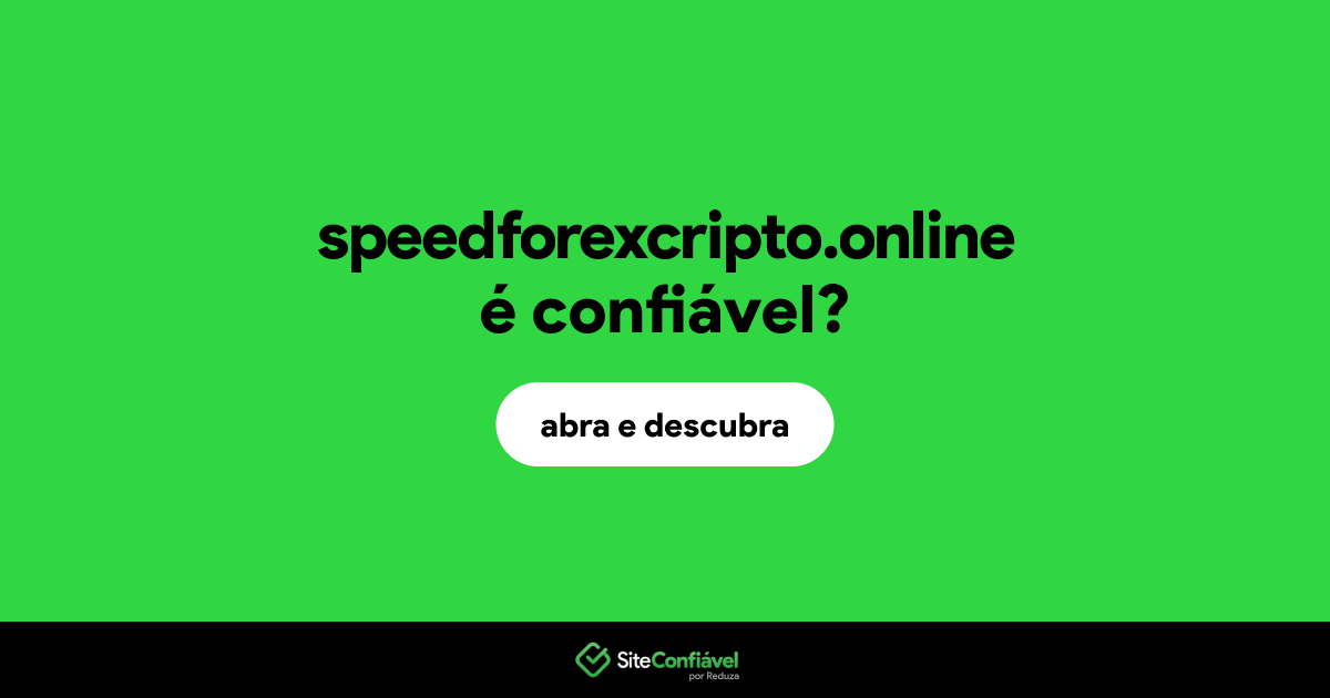 O site speedforexcripto.online é confiável?