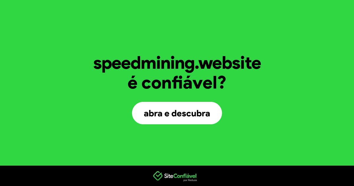 O site speedmining.website é confiável?