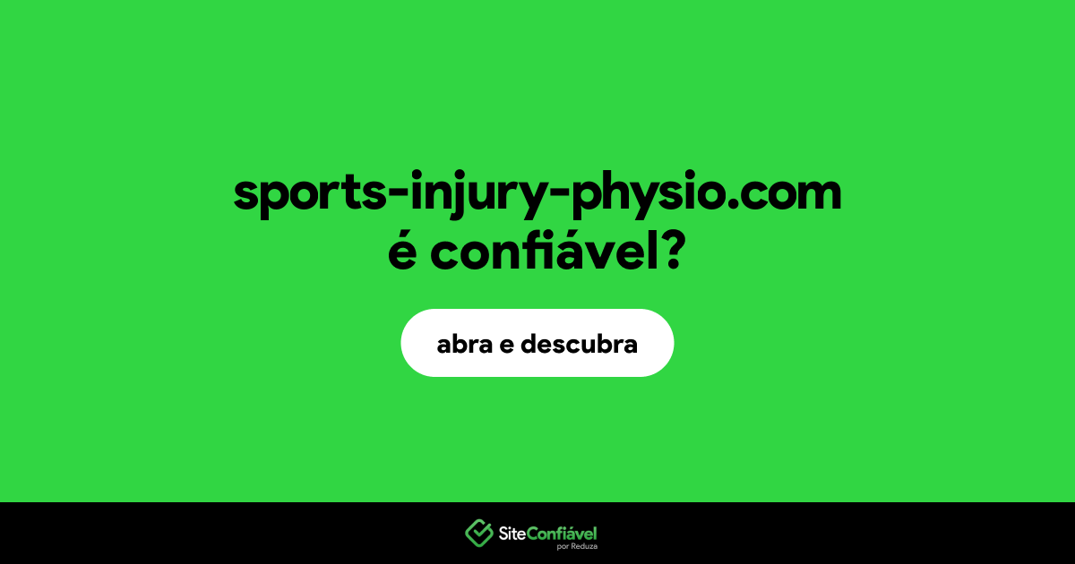O site sports-injury-physio.com é confiável?