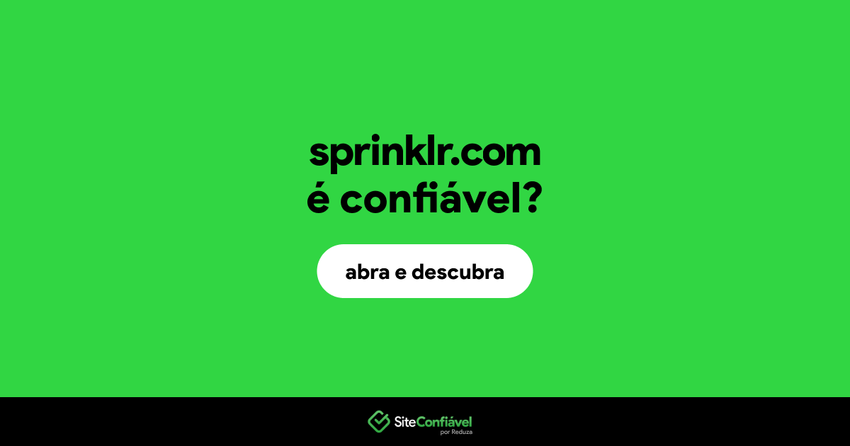 O site sprinklr.com é confiável?