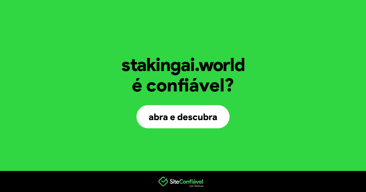 O site stakingai.world é confiável?