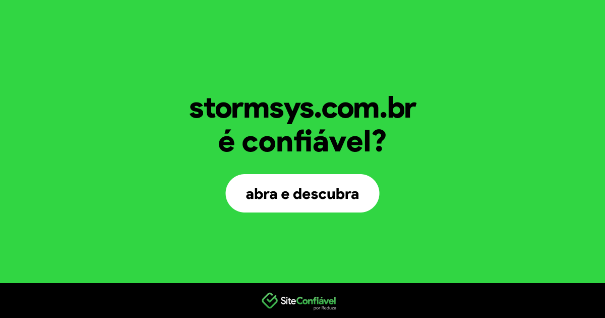 O site stormsys.com.br é confiável?